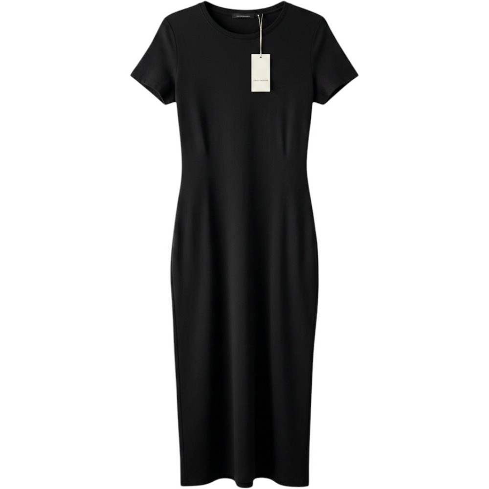 Cozy Earth Brushed Bamboo Midi Dress Size M Black